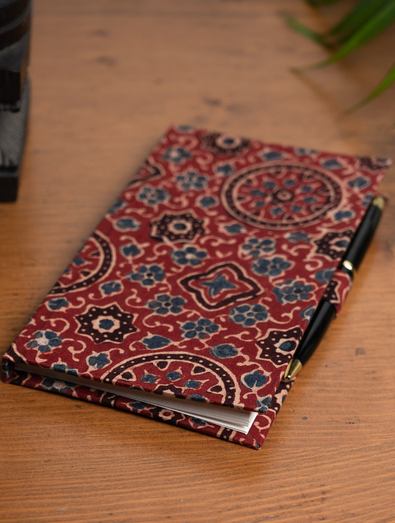 Handmade Ajrakh Cloth Covered Diary 
