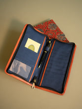 Load image into Gallery viewer, Handmade Ajrakh Large Travel Wallet &amp; Notebook Diary Set - Indigo Legacy (Set of 2) 