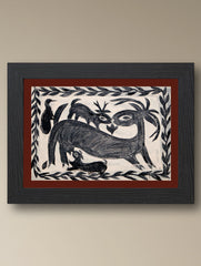 Handpainted Khovar Painting - Griha Rekha (Unframed, Different Sizes available)