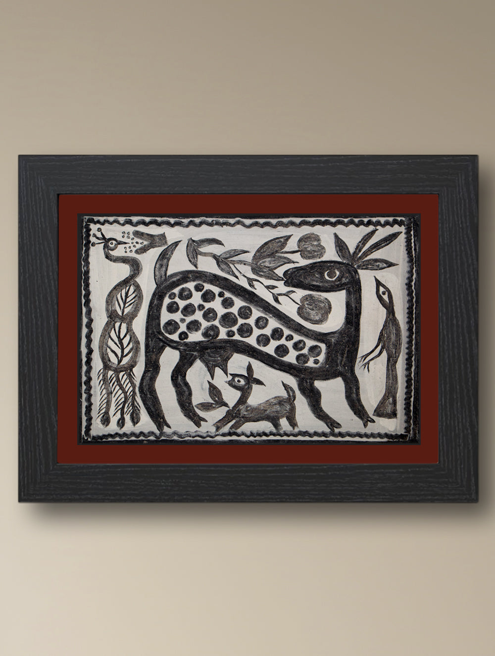 Handpainted Khovar Painting - Saparivar (Unframed, Different Sizes available)