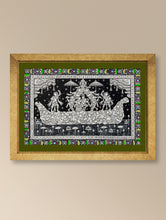 Load image into Gallery viewer, Handpainted Pattachitra Canvas Painting - Hamsa Vahini (Unframed Length - 19&quot; x Width - 13&quot;)