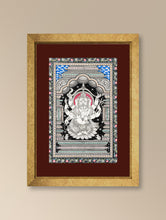 Load image into Gallery viewer, Handpainted Pattachitra Canvas Painting - Lord Ganesha (Unframed Length - 13&quot; x Width - 19&quot;)