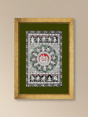 Handpainted Pattachitra Canvas Painting - Mythical Mandala (Unframed Length - 13" x Width - 19")