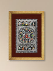 Handpainted Pattachitra Canvas Painting - Mythical Stories (Unframed Length - 13" x Width - 19")