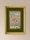 Handpainted Pattachitra Canvas Painting - Vishnu Chitrakatha (Unframed Length - 13