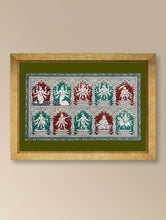 Load image into Gallery viewer, Handpainted Pattachitra Canvas Painting Large - Dashavataram (Unframed Length - 40&quot; x Width - 24&quot;)