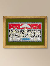 Load image into Gallery viewer, Handpainted Pattachitra Canvas Painting Large - RaasLeela (Unframed Length - 40&quot; x Width - 24&quot;)