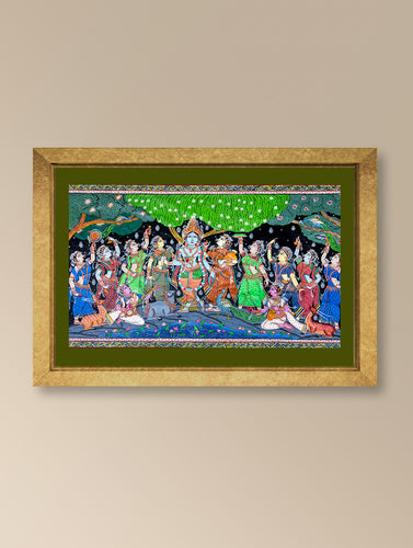 Handpainted Pattachitra Canvas Painting Large - VanRaas (Unframed Length - 40
