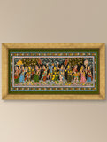 Handpainted Pattachitra Silk Painting Large - Divine Confluence (Unframed Length - 42