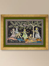 Load image into Gallery viewer, Handpainted Pattachitra Silk Painting Large - The Celestial Dance (Unframed Length - 30&quot; x Width - 18&quot;)