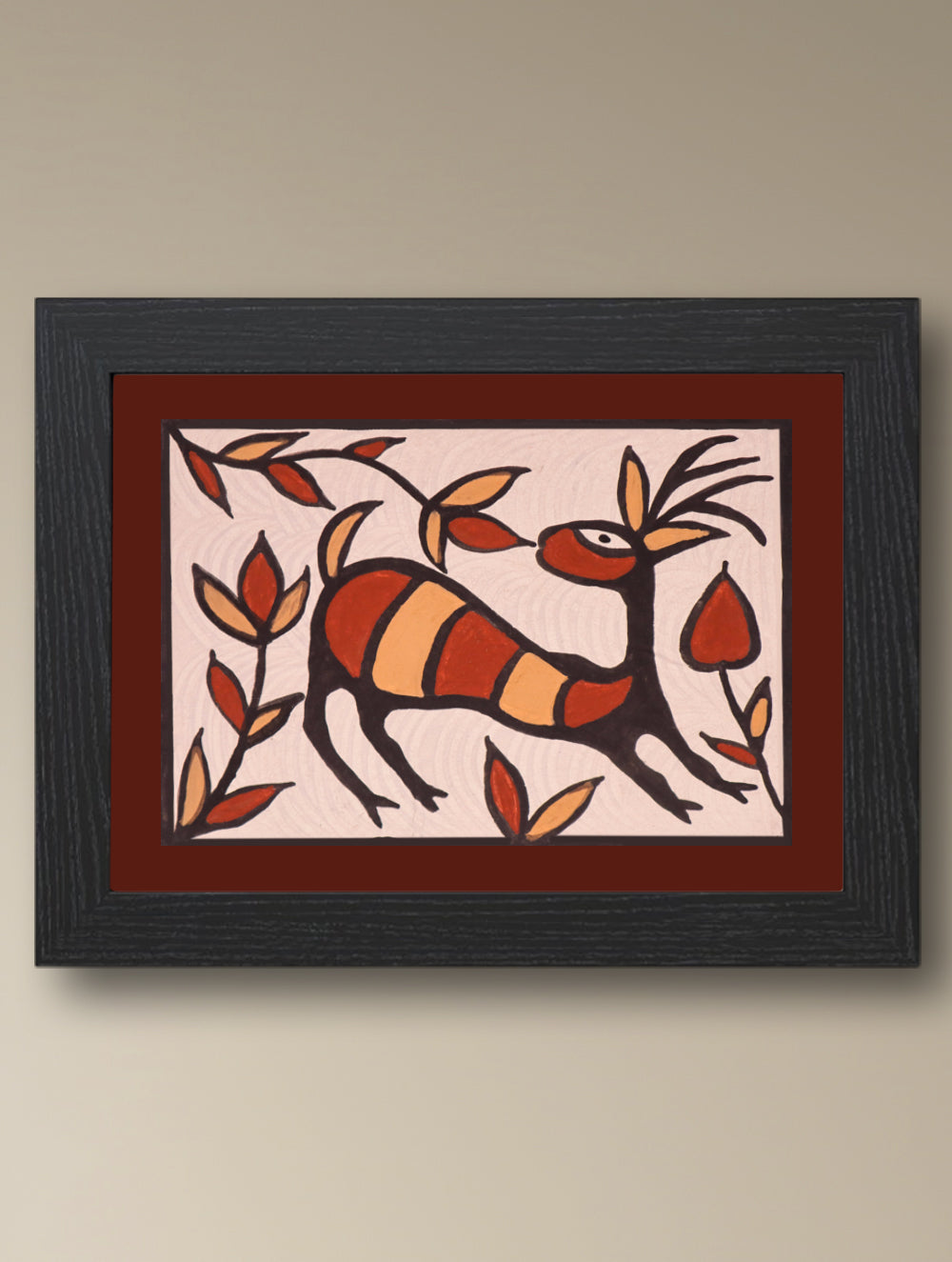 Handpainted Sohrai Painting - Mriga Udaan (Unframed, Different Sizes available)