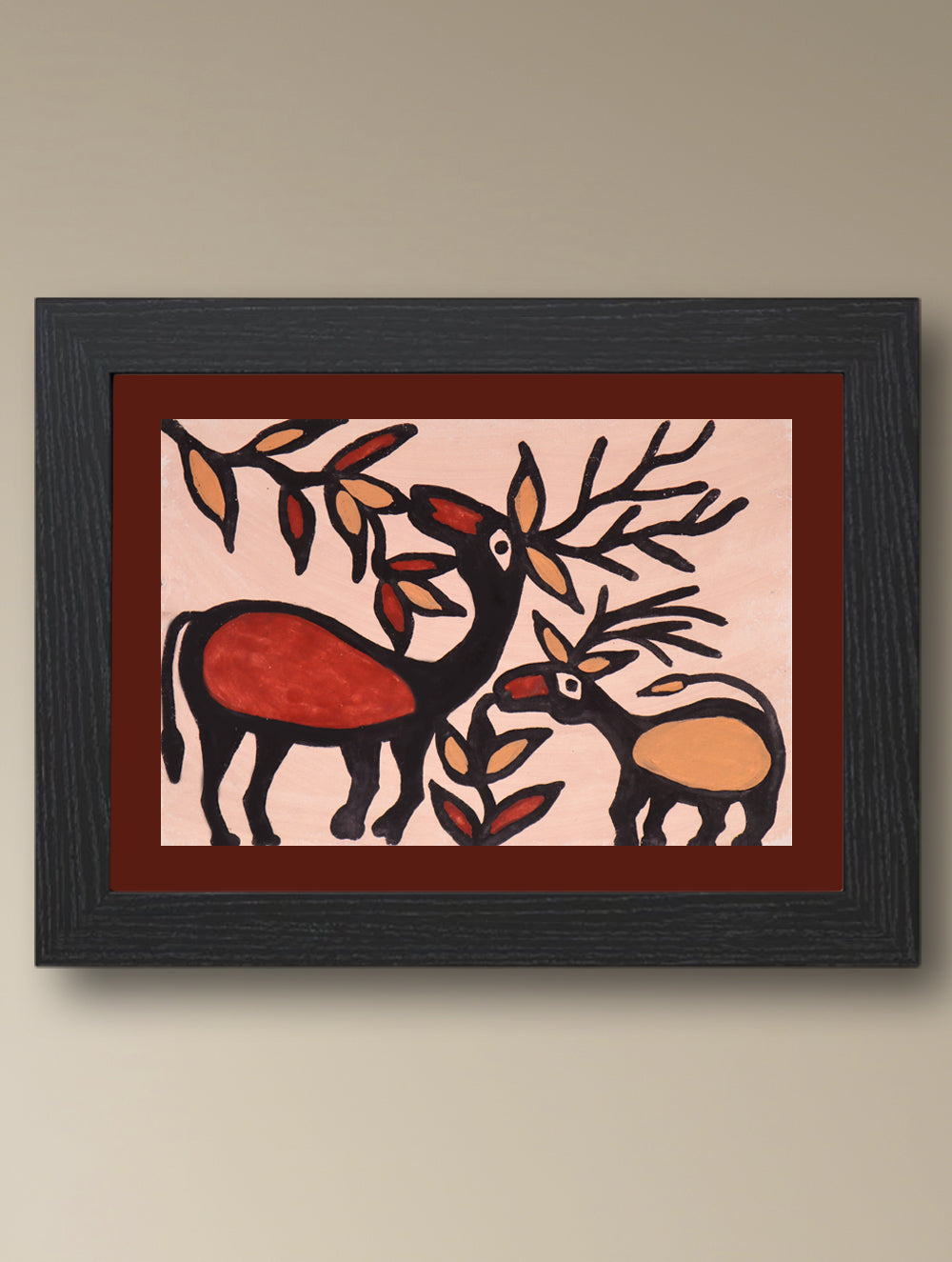 Handpainted Sohrai Painting - Van Parampara (Unframed, Different Sizes available)