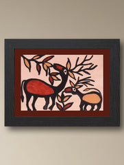 Handpainted Sohrai Painting - Van Parampara (Unframed, Different Sizes available)