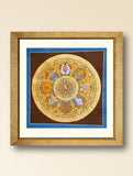 Handpainted Thangka Painting - Ashtamangala Auspicious Symbols (Unframed Height - 19