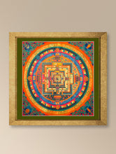 Load image into Gallery viewer, Handpainted Thangka Painting - Kalachakra Mandala (Unframed Height - 19&quot; x Width - 19&quot;)