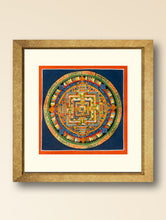 Load image into Gallery viewer, Handpainted Thangka Painting - Kalachakra Mandala, Deep Blue (Unframed Height - 11&quot; x Width - 11&quot;)