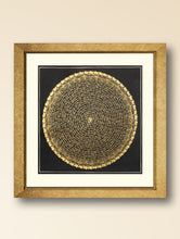 Load image into Gallery viewer, Handpainted Thangka Painting - Mantra Mandala, Black &amp; Gold (Unframed Height - 19&quot; x Width - 19&quot;)