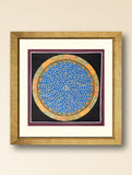 Handpainted Thangka Painting - Mantra Mandala, Blue (Unframed Height - 12