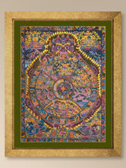 Handpainted Thangka Painting - The Wheel of Life (Unframed Height - 20" x Width - 15")