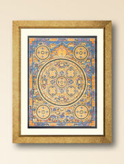 Handpainted Thangka Painting Large - Buddha Mandala, Blue  (Unframed Height - 33" x Width - 24")