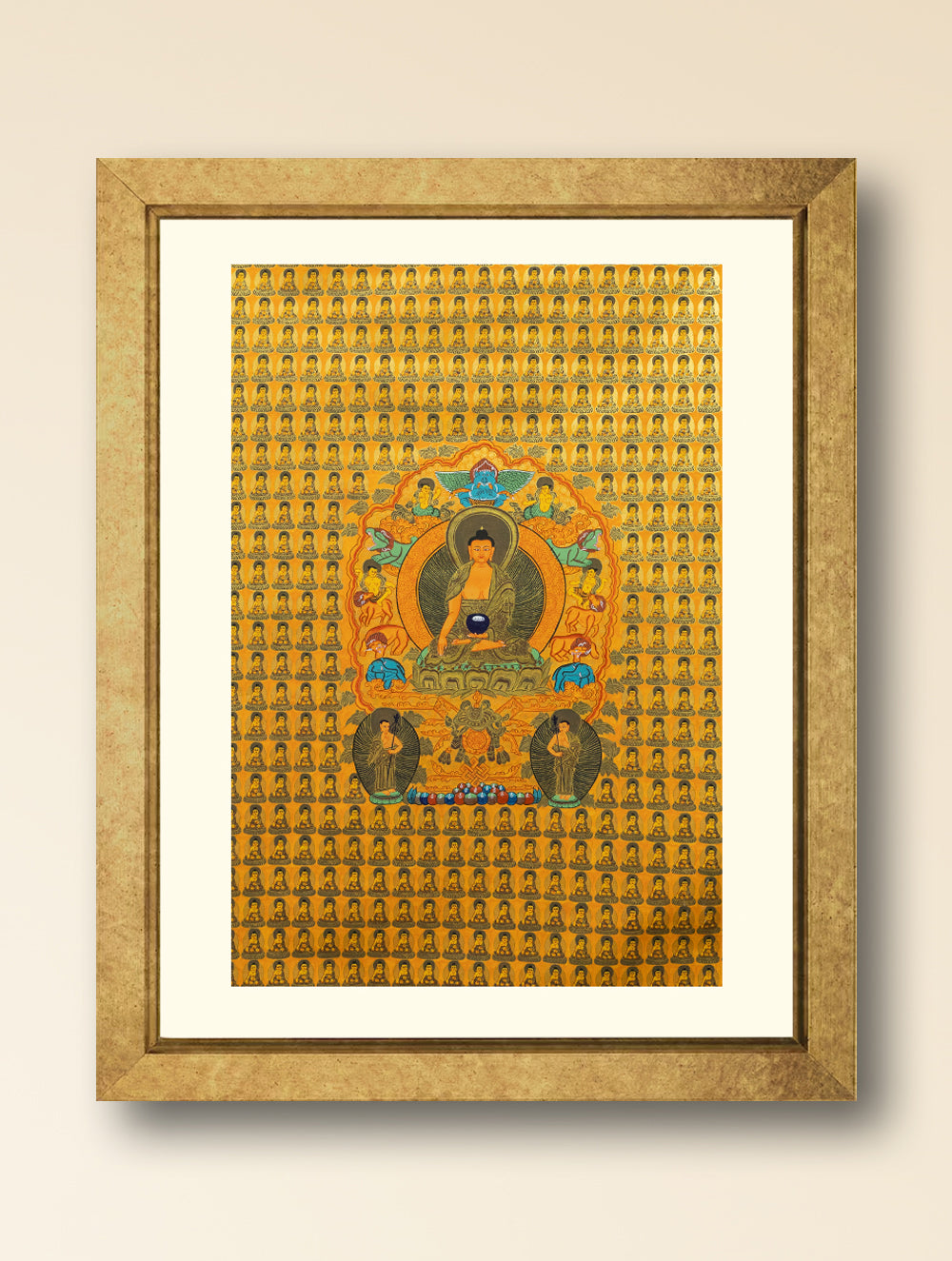Load image into Gallery viewer, Handpainted Thangka Painting Large - Pancasata Buddha (Unframed Height - 34&quot; x Width - 25&quot;)