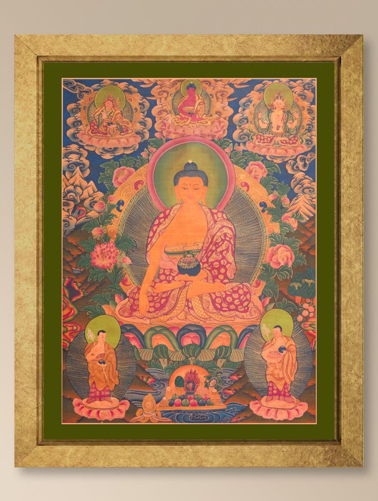 Handpainted Thangka Painting Large - Shakyamuni Buddha (Unframed Height - 24" x Width - 18")
