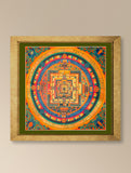 Handpainted Thangka Painting Large - The Kalachakra Mandala (Unframed Height - 19