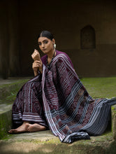 Load image into Gallery viewer, Handwoven Sambhalpuri Ikat Cotton Saree - Deep Brown