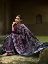 Load image into Gallery viewer, Handwoven Sambhalpuri Ikat Cotton Saree - Deep Brown