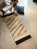Handwoven Jawaja Rug - Beige Diagonals (5ft x 3ft)