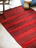 Handwoven Jawaja Rug - Red Hues (5ft x 3ft)
