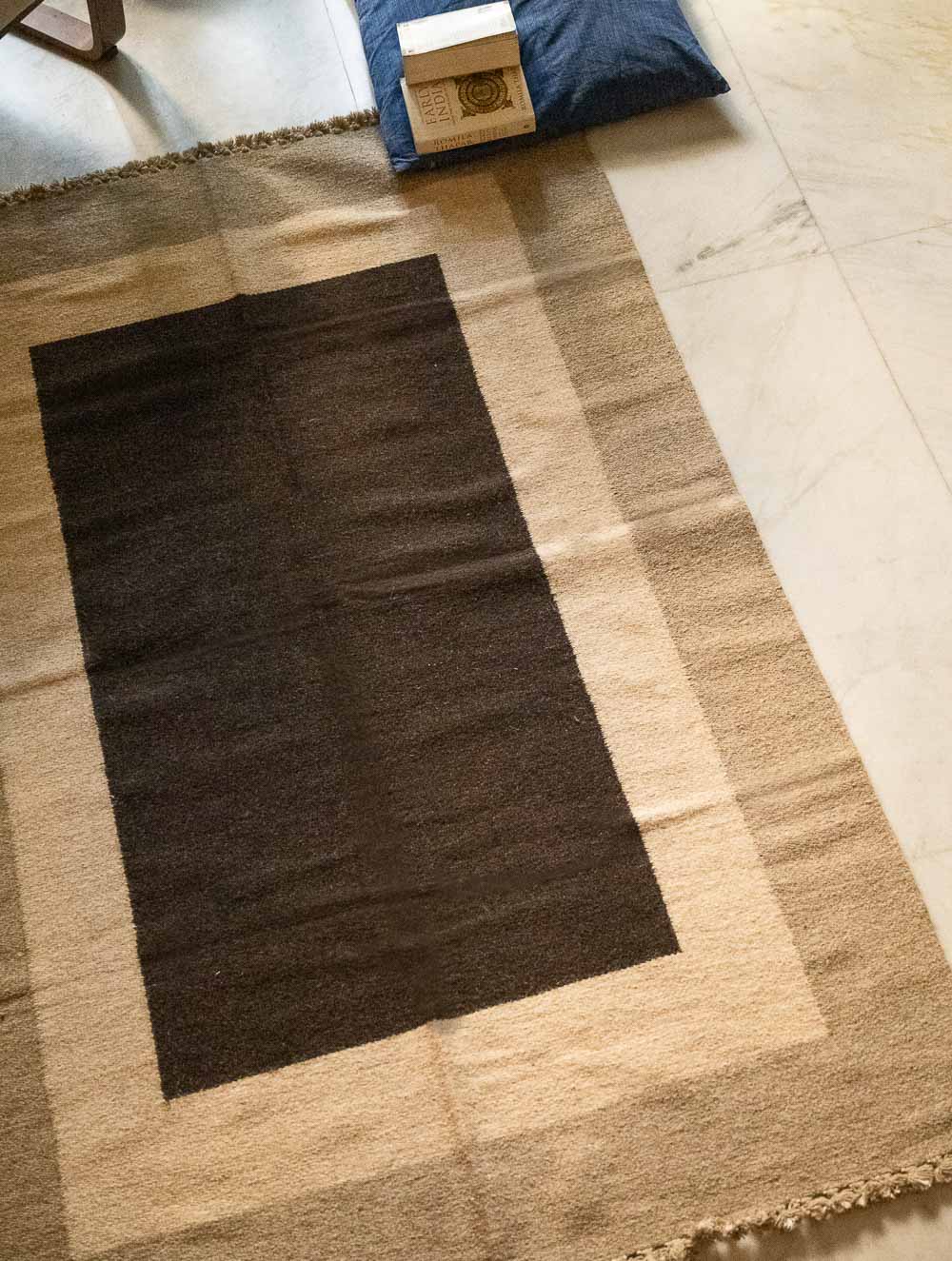 Handwoven Jawaja Rug - Shades of Brown (6ft x 4ft)