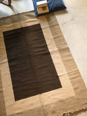 Handwoven Jawaja Rug - Shades of Brown (6ft x 4ft)