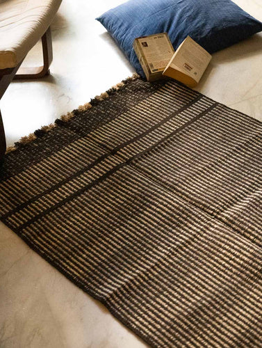 Handwoven Jawaja Rug - Slim Stripes (5ft x 3ft)