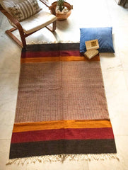 Handwoven Jawaja Rug - Warm Hues (6ft x 4ft)