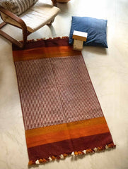 Handwoven Jawaja Rug - Warm Tones (5ft x 3ft)
