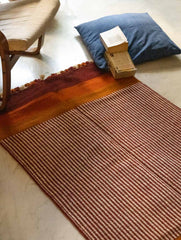 Handwoven Jawaja Rug - Warm Tones (5ft x 3ft)