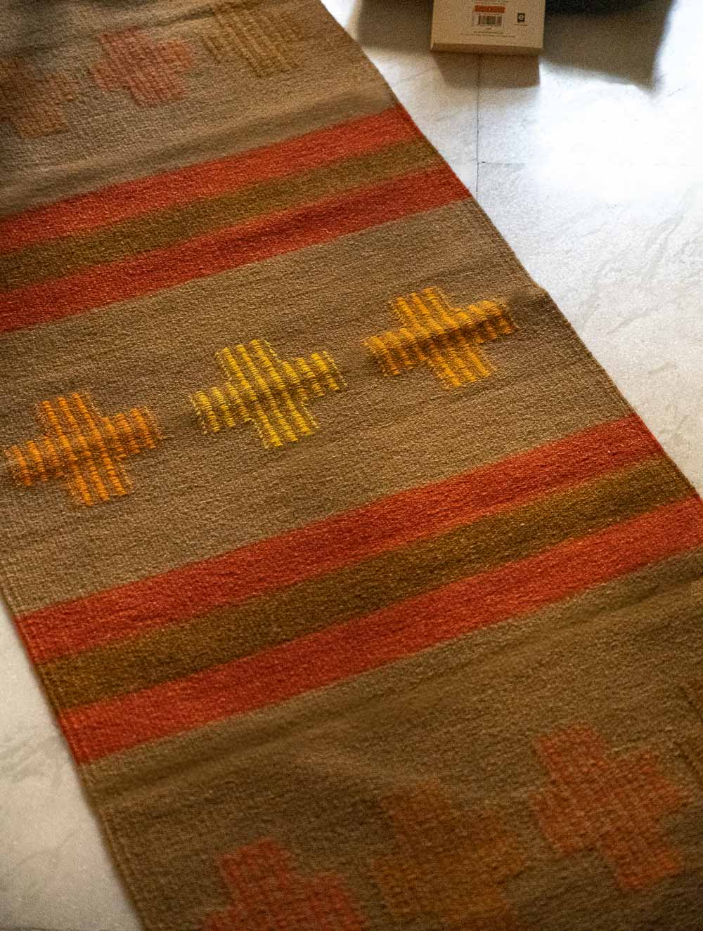 Handwoven Jawaja Slim Rug - Warm Patterns (5ft x 2ft)