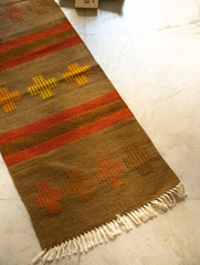 Handwoven Jawaja Slim Rug - Warm Patterns (5ft x 2ft)