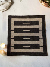 Load image into Gallery viewer, Handwoven Jawaja Small Rug - Black Geomterics (2ft x 2ft)