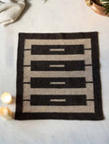 Handwoven Jawaja Small Rug - Black Geomterics (2ft x 2ft)
