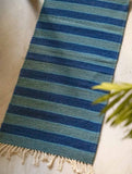 Handwoven Jawaja Small Rug - Cool Stripes (3ft x 1.5ft)