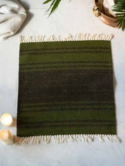 Handwoven Jawaja Small Rug - Olive Tones (2ft x 2ft)