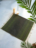 Handwoven Jawaja Small Rug - Olive Tones (2ft x 2ft)