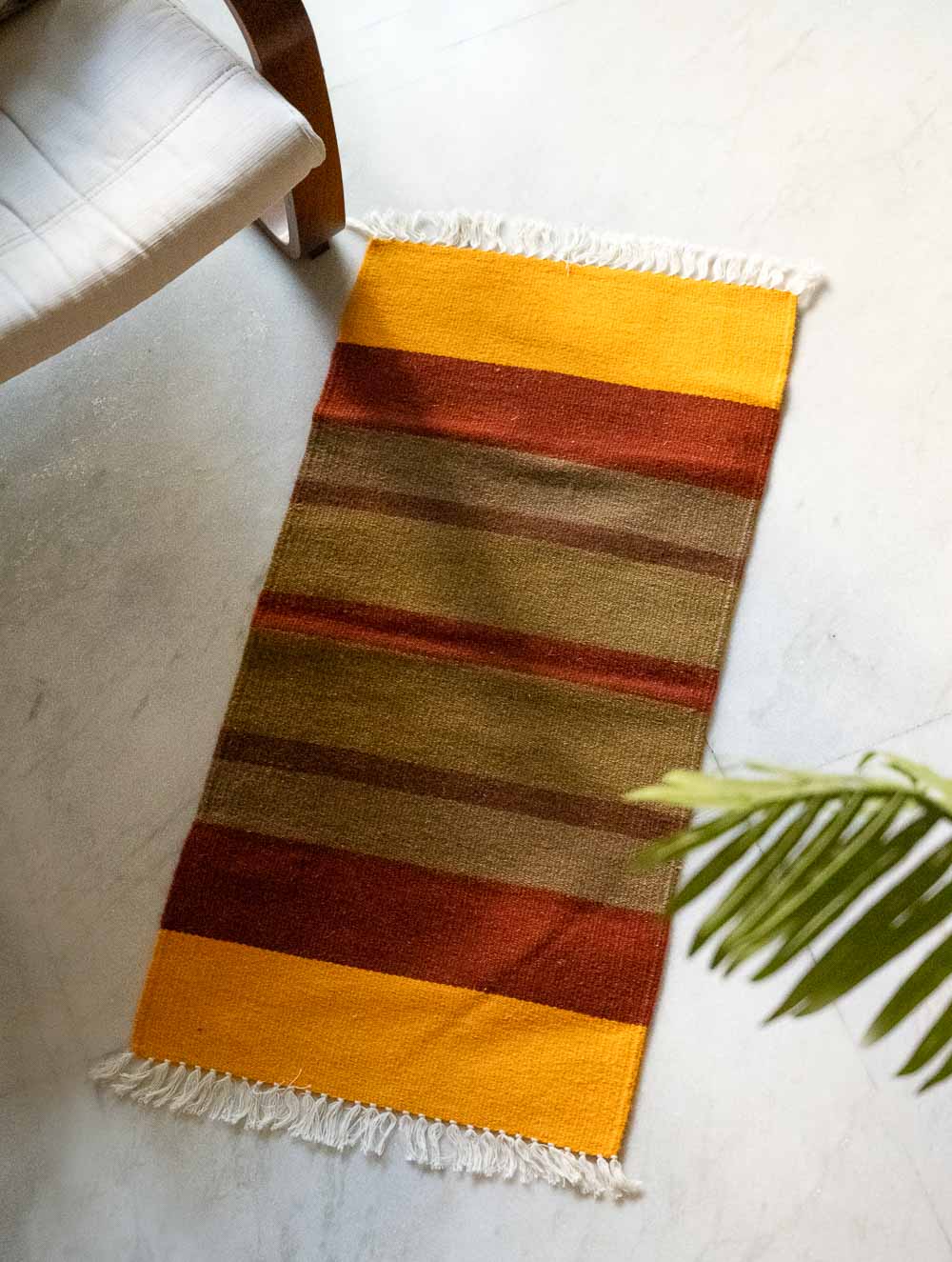 Handwoven Jawaja Small Rug - Vibrant Hues (3ft x 1.5ft)