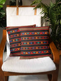 Handwoven Kashida Pattu Cushion Covers - Deep Black Stripes (Set of 2)