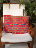 Handwoven Kashida Pattu Cushion Covers - Striking Red Stripes (Set of 2)