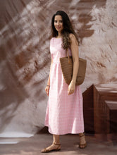 Load image into Gallery viewer, Handwoven Khadi Cotton Dress - Rose Mist