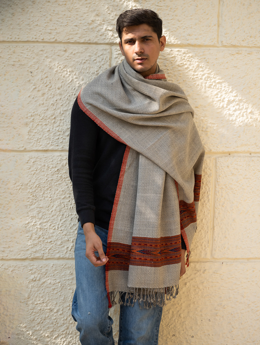 Load image into Gallery viewer, Handwoven Warm Signature Kinnauri Shawl- Ash Ridge