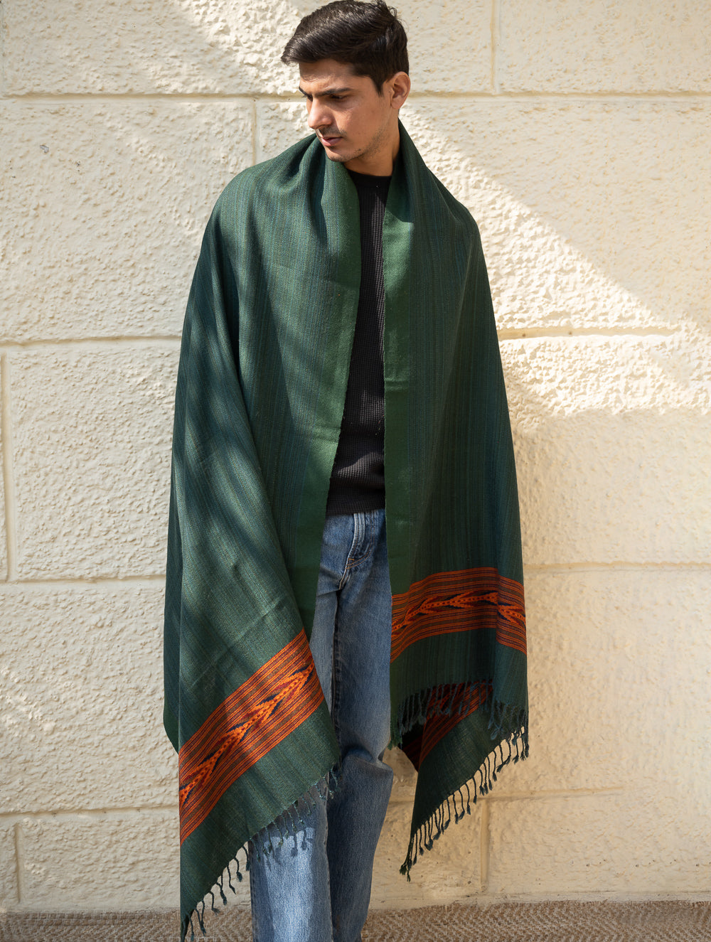 Load image into Gallery viewer, Handwoven Warm Signature Kinnauri Shawl - Cedar Bark